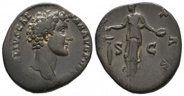 Roman Imperial
Marcus Aurelius AD 161-180. Rome Sestertius Æ.

Weight: 11,8 gr
Diameter: 25,6 mm