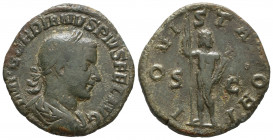 Gordianus III 238-244 AD - Sestertius, 239 AD, AE.

Weight: 15,5 gr
Diameter: 29,4 mm