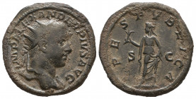 Roman Imperial
Severus Alexander AD 222-235. Rome Sestertius Æ.

Weight: 11,6 gr
Diameter: 25,2 mm