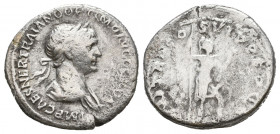 Trajan (AD 98-117). AR denarius.

Weight: 3 gr
Diameter: 19,1 mm