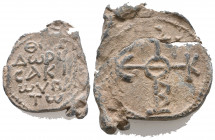 Byzantine Lead Seals, 7th - 13th Centuries. 

Weight: 17,2 gr
Diameter: 33 mm