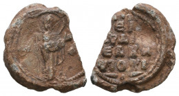 Byzantine Lead Seals, 7th - 13th Centuries. 

Weight: 5,6 gr
Diameter: 20,8 mm
