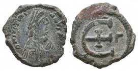 Byzantine
Justinian I. AD 527-565. Pentanummium Æ

Weight: 2,2 gr
Diameter: 16,1 mm