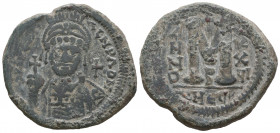 Byzantine
Justinian I. AD 527-565. Theupolis AE Follis.

Weight: 19,5 gr
Diameter: 35,2 mm