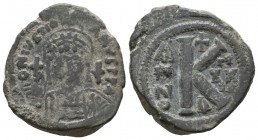 Byzantine
Justinian I. AD 527-565. AE Half Follis.

Weight: 11,4 gr
Diameter: 26,7 mm