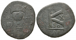 Byzantine
Justinian I. AD 527-565. Carthage AE Half Follis.

Weight: 9,6 gr
Diameter: 31,7 mm