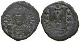 Byzantine
Justinian I. AD 527-565. Theupolis AE Follis.

Weight: 9,5 gr
Diameter: 29 mm