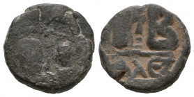 Heraclius, with Heraclius Constantine. 610-641. Æ. Alexandria mint.

Weight: 1,7 gr
Diameter: 16,1 mm