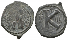 JUSTIN II, with SOPHIA (565-578). Half Follis. 

Weight: 7,7 gr
Diameter: 26,7 mm