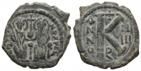 JUSTIN II, with SOPHIA (565-578). Half Follis. 

Weight: 7,9 gr
Diameter: 24,5 mm