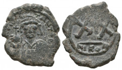 TIBERIUS II CONSTANTINE. 578-582 AD. Æ Follis. Nicomedia mint.

Weight: 2,5 gr
Diameter: 17,9 mm