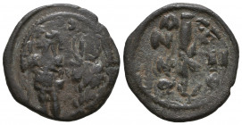 Heraclius, with Heraclius Constantine. 610-641. Æ Half Follis. DOC II 301b; E-C 191 var.

Weight: 2,4 gr
Diameter: 18,6 mm