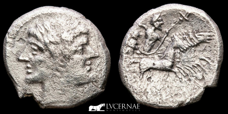 Roman Republic - Anonymous, silver quadrigatus (6,01 g. 22 mm.) minted at Rome, ...