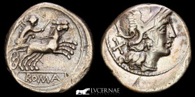 Anonymous Silver Denarius 3,87 g., 19 mm. Rome 157-156 B.C. GVF