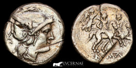 Anonymous Silver Denarius 4.20 g. 18 mm. Italy 211-208 BC Good very fine (MBC)