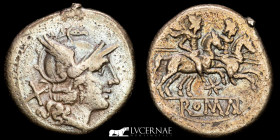 Anonymous  Silver Denarius 4.03 g. 19 mm. Rome 206-195 BC  Good very fine