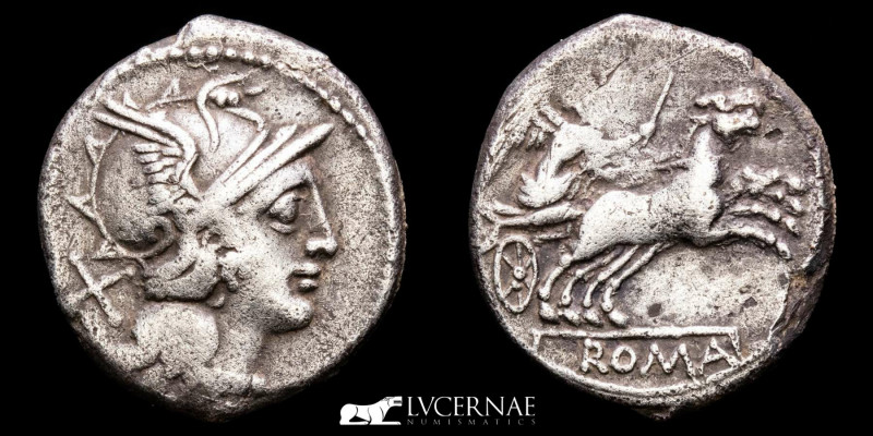 Roman Republic - Anonymous, silver denarius (3,59 g., 18 mm), Rome mint, 151-155...