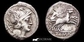 Anonymous Silver Denarius 3,59 g., 18 mm Rome 151-155 BC GVF