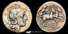 C. Juventius Thalna Silver Denarius 3,90 g., 18 mm. Rome 154 BC Near extremely fine. Scarce.