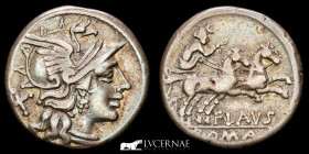 Decimius Flavus Silver Denarius 3,97 g. 18 mm. Rome 150 B.C. Good very fine (MBC)
