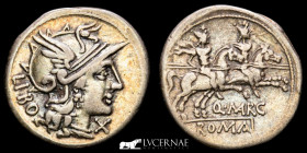 Q. MARCIUS LIBO silver Denarius 3,47 g. 20 mm. Rome 148 B.C. Extremely fine