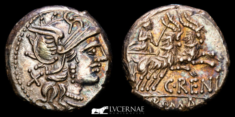 Roman Republic - C. Renius. AR denarius (4,06 g. 17 mm.). Rome, 138 B.C.

Head...