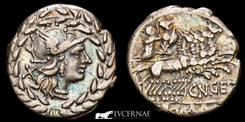 Roman Republic - Cn. Gellius. Silver denarius (3,79 g., 20 mm.). Rome mint, 138 ...