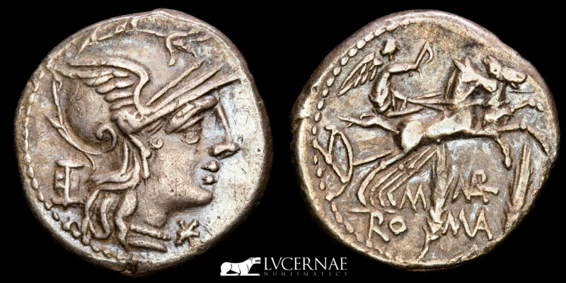 Roman Republic - M. Marcius Mn. f. 
Silver denarius (3,89 g. 18 mm.), Rome mint,...
