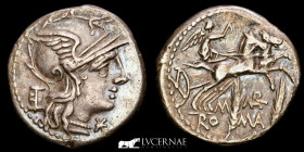 M. Marcius Mn. f. Silver Denarius 3,89 g. 18 mm. Rome 134 BC GVF