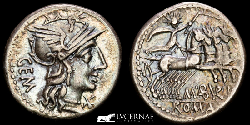 Roman Republic - M. Aburius M.f. Geminus, silver denarius (3,81 g., 19 mm.). Rom...