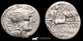 C. Aburius M.f. Geminus Silver Denarius 3.89 g. 20 mm. Rome 132 B.C. Good very fine (MBC)