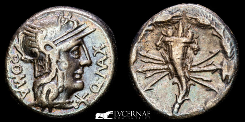 Roman Republic - Q. Fabius Maximus, silver denarius (3,76 g. 12 mm.). Rome mint,...