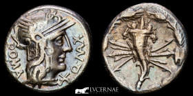 Q. Fabius Maximus Silver Denarius 3,76 g. 12 mm. Rome 127 B.C.  Good very fine (MBC)