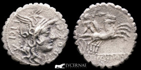 L Porcius Licinius Silver Denarius 3.63 g., 19 mm. Narbo mint 118 BC gVF