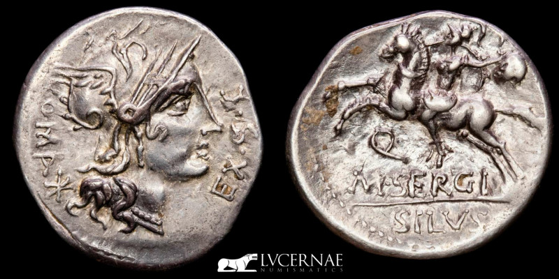 Roman Republic - M. Sergius Silus silver denarius (3,97 g. 20 mm.) minted in Rom...
