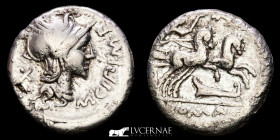 M. Cipius M.f. Silver Denarius 3.83 g. 16 mm. Rome 115-114 B.C.  gVF