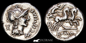 M. Cipius M.f. Silver Denarius 3.90 g. 17 mm. Rome 115-114 B.C.  nEF