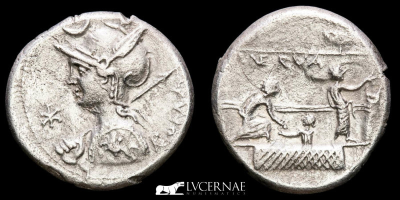 Roman Republic. - P. Licinius Nerva. 
Silver denarius (3,84 g. 18 mm.) from Rome...