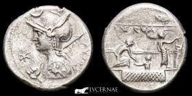 P. Licinius Nerva. Silver Denarius 3.84 g. 18 mm. Rome 113 BC gVF