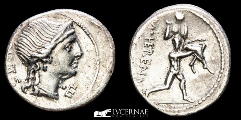 Roman Republic - M. Herennius. Silver denarius (3,79 g., 19 mm.) Rome mint, 108/...