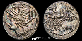 L. Appuleius Saturninus Silver Denarius 3,91 g. 18 mm. Rome 104 BC  Good very fine (MBC)