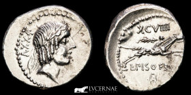 L. Calpurnius Piso Frugi Silver Denarius 3.90 g. 19.5 mm. Rome 90 BC nEF