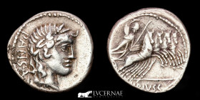 C. Vibius C.f. Pansa Silver Denarius 3.77 g 19 mm Rome 90 B.C.  Near extremely fine