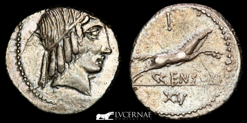 Roman Republic - C. Marcius Censorinus. Silver denarius (3,97 g. 17 mm.) Rome, 8...