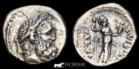 C. Vibius Varus. Fourrée denarius 3.17 g. 19 mm. Rome 42 B.C. Good very fine