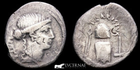 T. Carisius Silver denarius 3,27 g., 20 mm. Rome 46 B.C.  gVF