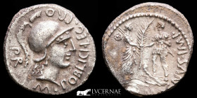 Pompeius Magnus Silver Denarius 4,00 g. 18 mm. Hispania 46-45 B.C Uncirculated
