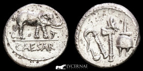 Julius Caesar Silver Denarius 3.85 g., 18 mm. Gaul 49 B.C. Near extremely fine