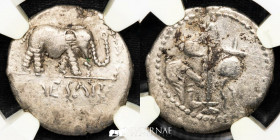 Julius Caesar Silver Denarius 3.31 g., 19 mm. Gaul 49 B.C. VF (NGC).
