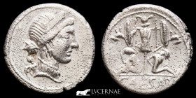 Julius Caesar Silver Denarius 3.77 g. 18 mm. Hispania 46-45 B.C. GVF